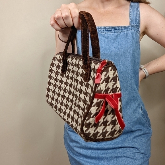Boutique Y2K 2000s Herringbone Mini Micro Purse Bag - Picture 2 of 5
